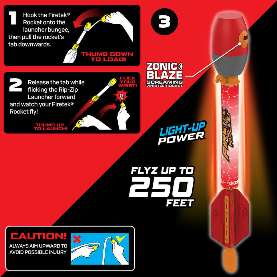 Firetek Rocket | Light Up LED - 250ft Flight