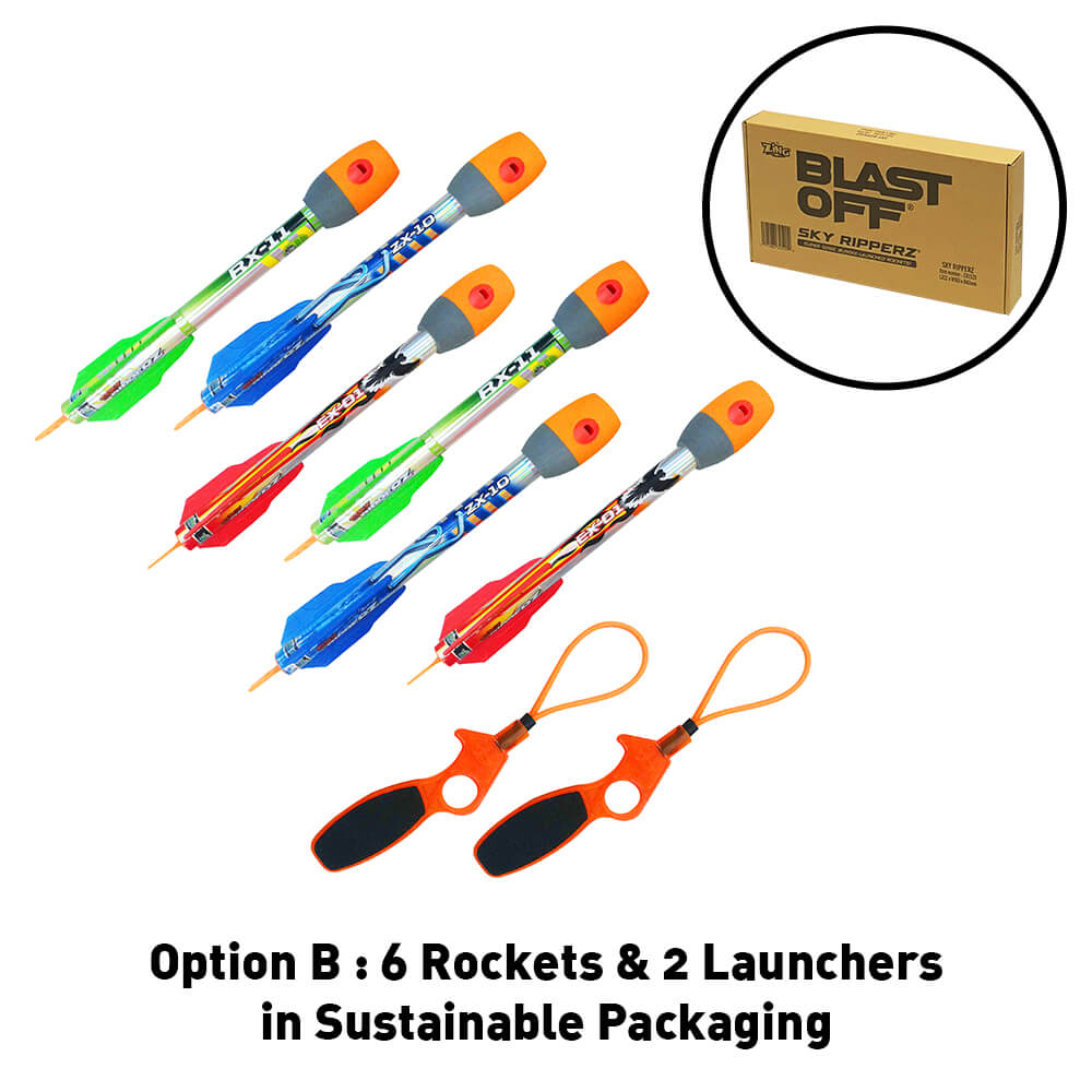 #style_6 Rockets & 2 Launchers in Sustainable Packaging