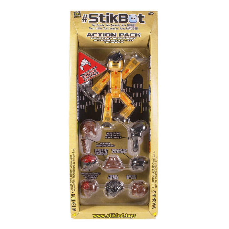StikBot Action Pack Series 1 - Hairstyles, Helmet, Lifestyle & Weapon Pack