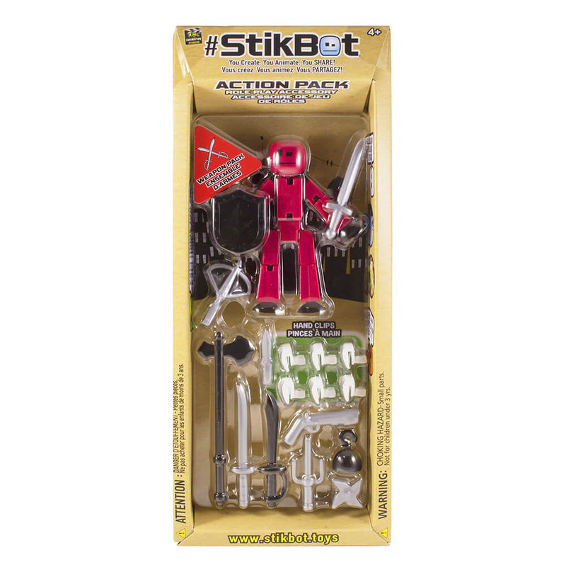 StikBot Action Pack Series 1 - Hairstyles, Helmet, Lifestyle & Weapon Pack