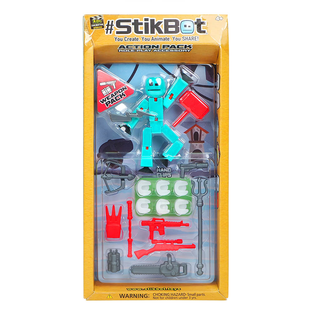 Stikbot Keychain StikBot Action Pack Series 2 | 4-in-1 Accessory Bundle