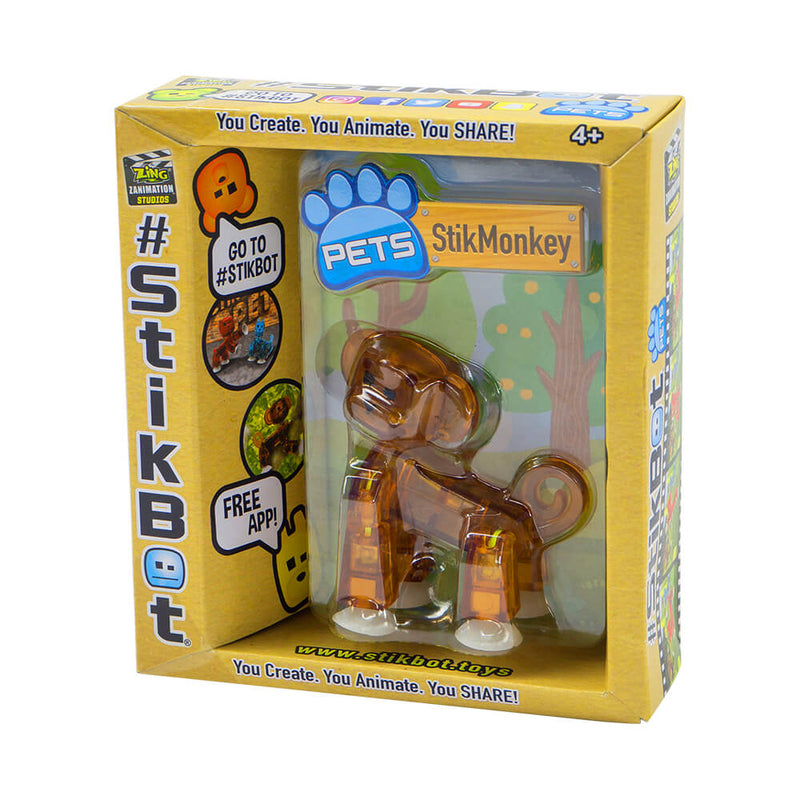 StikBot Pets - Bulldog, Cat, Dog and Monkey