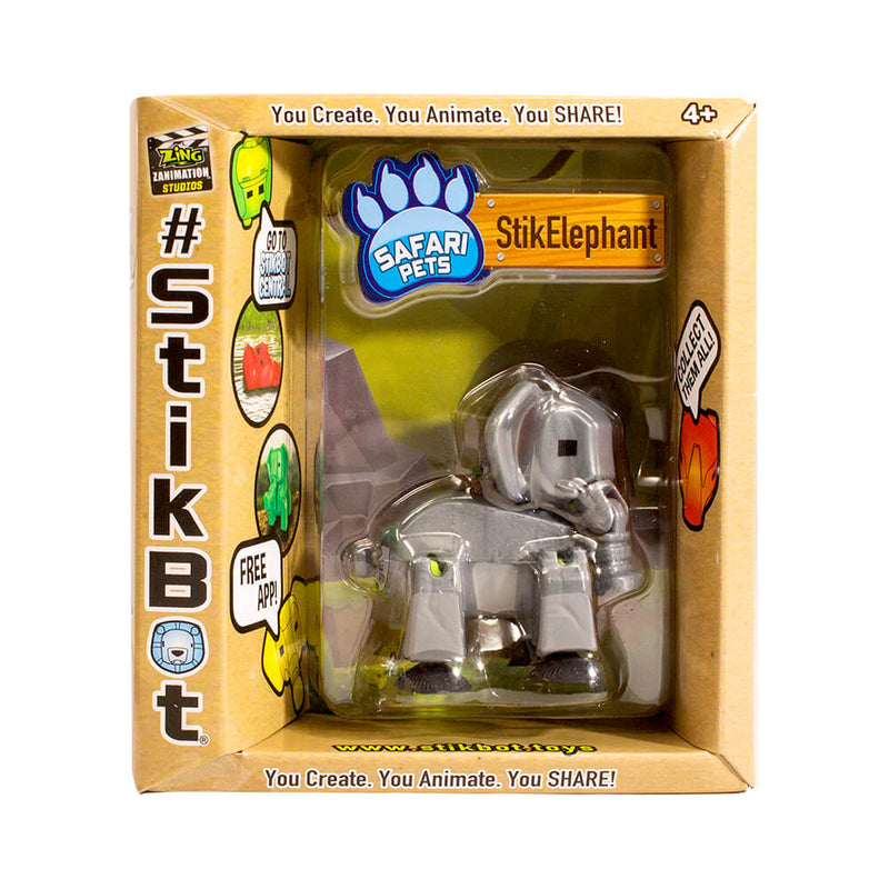 StikBot Safari Pets - Elephant, Hippo, Lion and Rhino